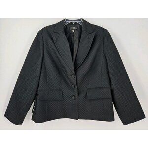 Giorgio Sant' Angelo Sz 16W Textured Black Jacket 3 Button Front w/Lace-up Sides